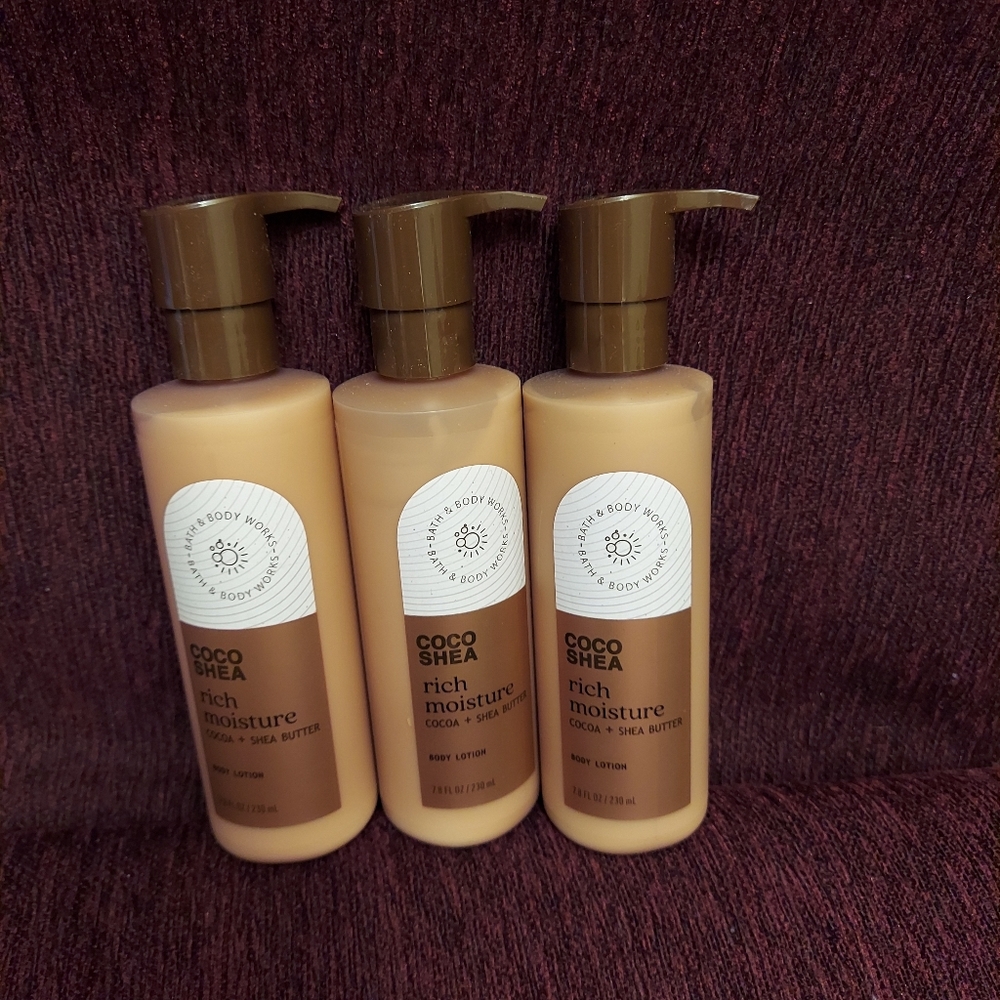 Bundke of 3 coco shea body lotions by bath and body works